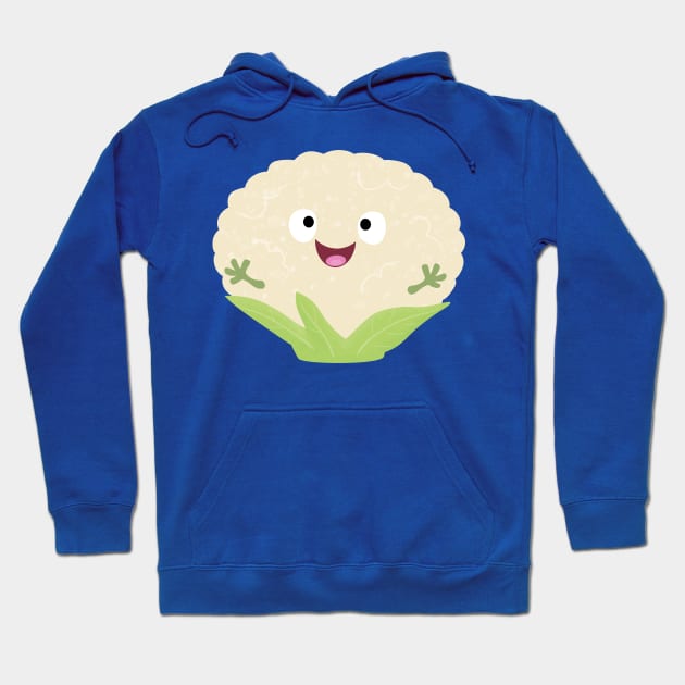 Cute happy cauliflower vegetable cartoon Hoodie by FrogFactory